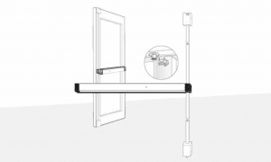 8200 Series (Life-Safety) Narrow Stile Surface Vertical Rod Exit Device