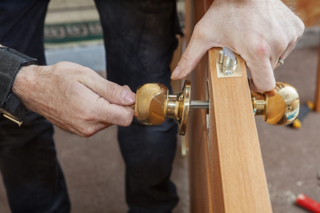 Locksmith changing lock