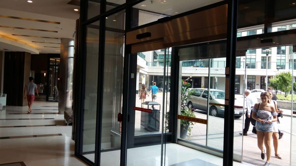 Automatic Door Installation in Commercial Building